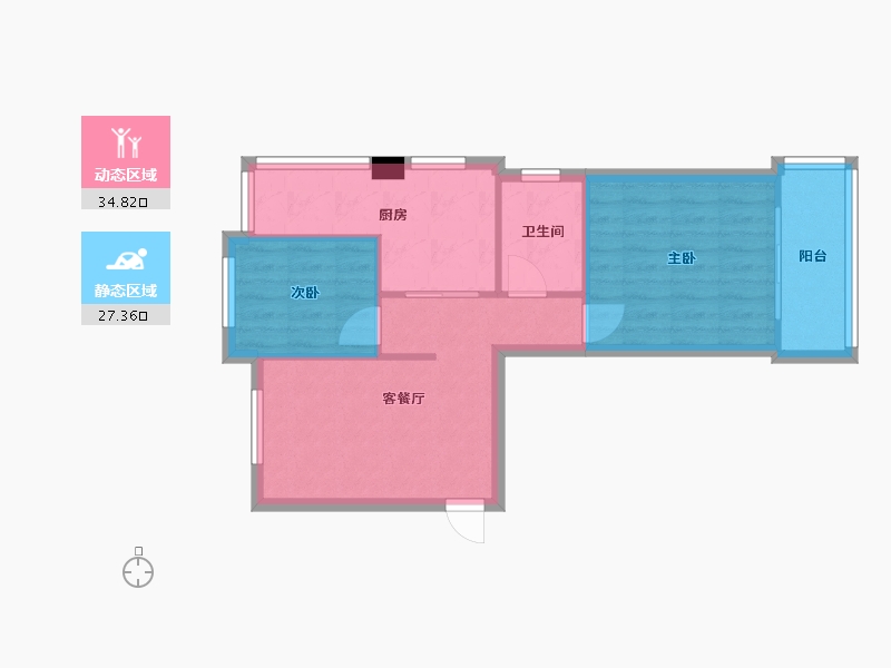 宁夏回族自治区-银川市-康华园-49.60-户型库-动静分区