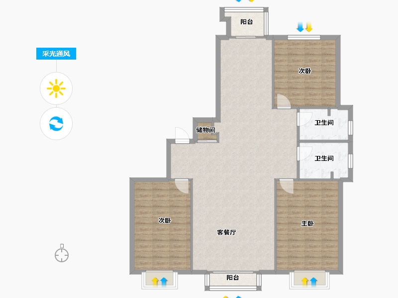 天津-天津市-新东方家园-140.00-户型库-采光通风