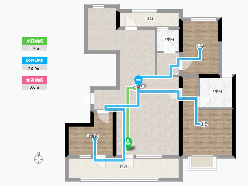 山东省-烟台市-恒隆领秀城-101.60-户型库-动静线