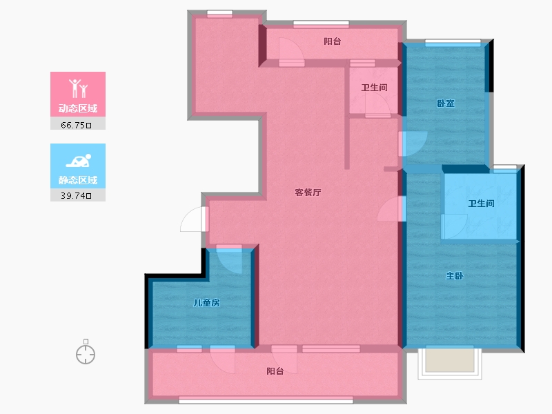 山东省-烟台市-恒隆领秀城-101.60-户型库-动静分区