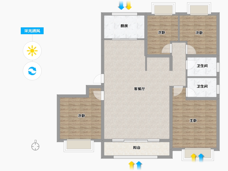 河北省-邯郸市-春华秋实小区-131.20-户型库-采光通风