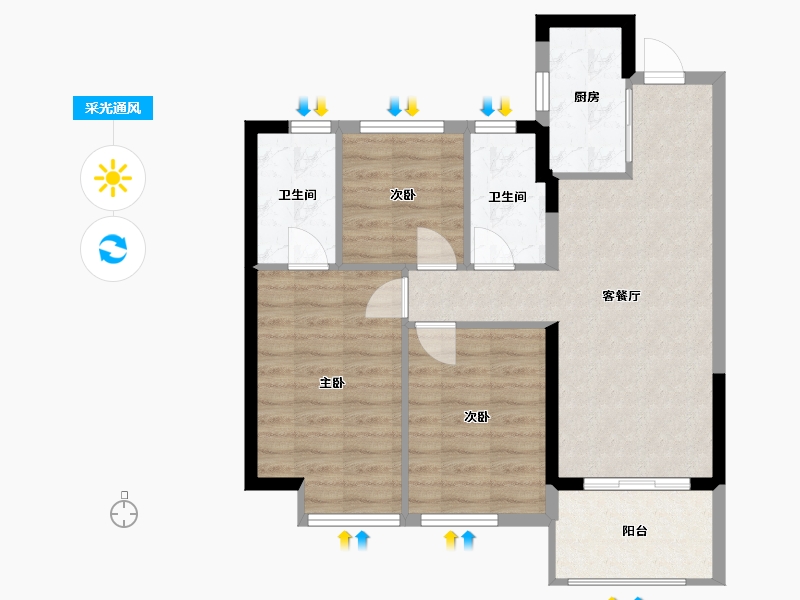 福建省-福州市-福州国贸学原-三期-71.20-户型库-采光通风