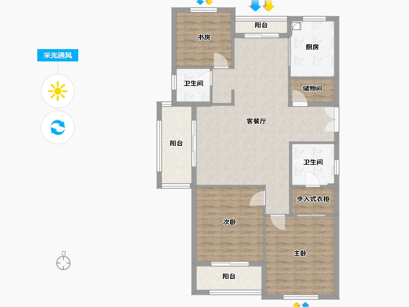 浙江省-杭州市-学林铭城-108.00-户型库-采光通风