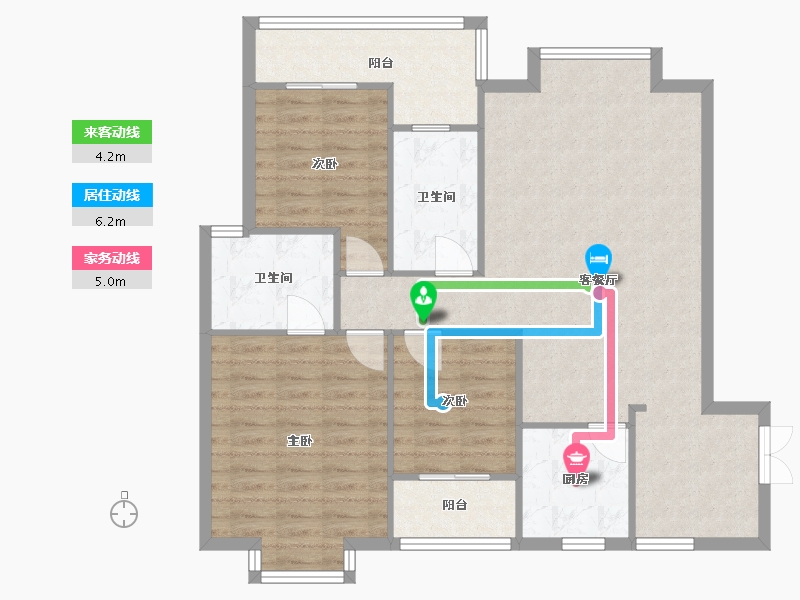 湖南省-长沙市-三重星都心-106.00-户型库-动静线