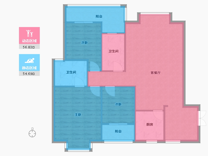 湖南省-长沙市-三重星都心-106.00-户型库-动静分区