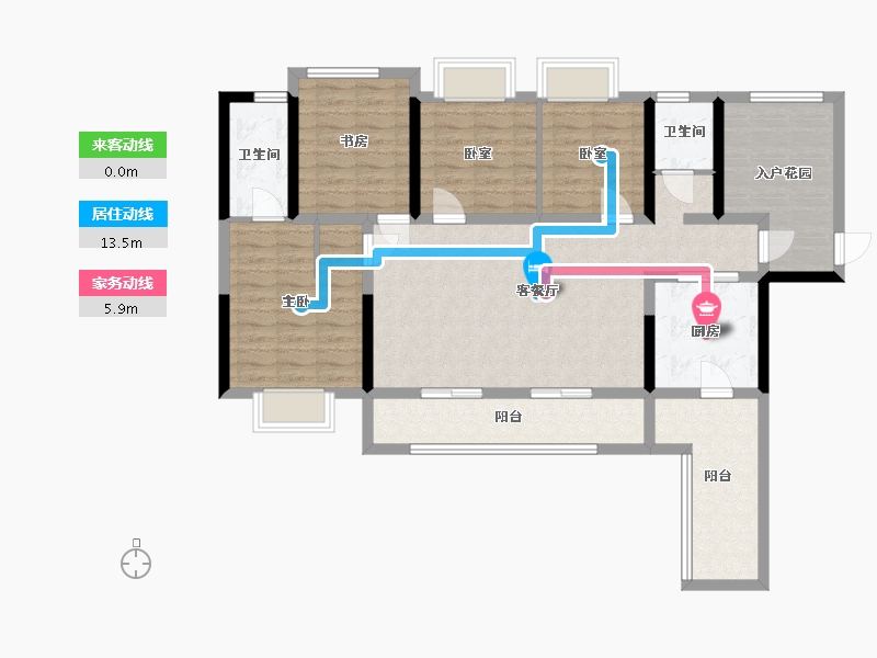 四川省-巴中市-麓府二期城南一号-106.96-户型库-动静线