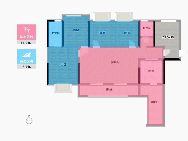 四川省-巴中市-麓府二期城南一号-106.96-户型库-动静分区