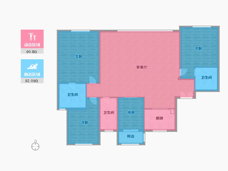 陕西省-西安市-翠景台-一期-168.00-户型库-动静分区