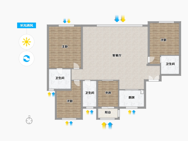 陕西省-西安市-翠景台-一期-168.00-户型库-采光通风