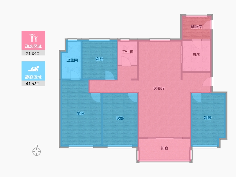 河南省-郑州市-碧桂园芷兰湾-118.00-户型库-动静分区