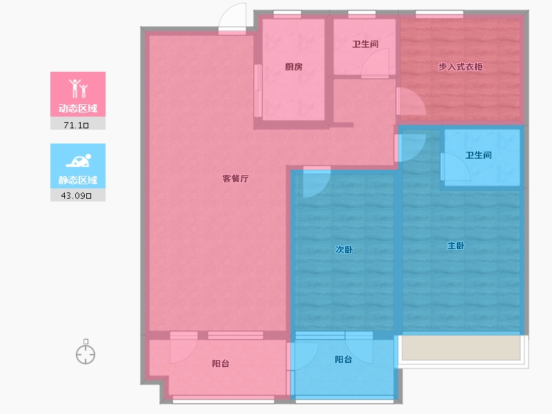 山东省-济宁市-龙城公馆-101.60-户型库-动静分区