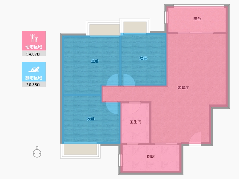 广东省-江门市-兴南小区(东海路)-77.20-户型库-动静分区