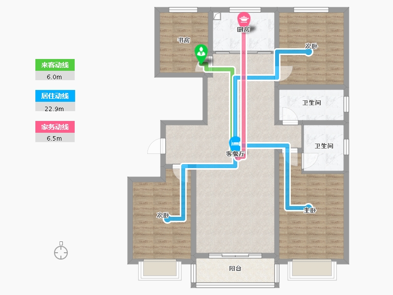 山西省-运城市-恒泰嘉苑-124.00-户型库-动静线