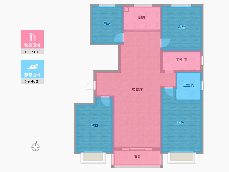 山西省-运城市-恒泰嘉苑-124.00-户型库-动静分区