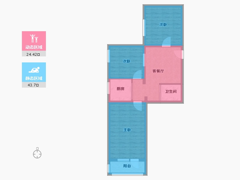 北京-北京市-红莲南里-59.30-户型库-动静分区