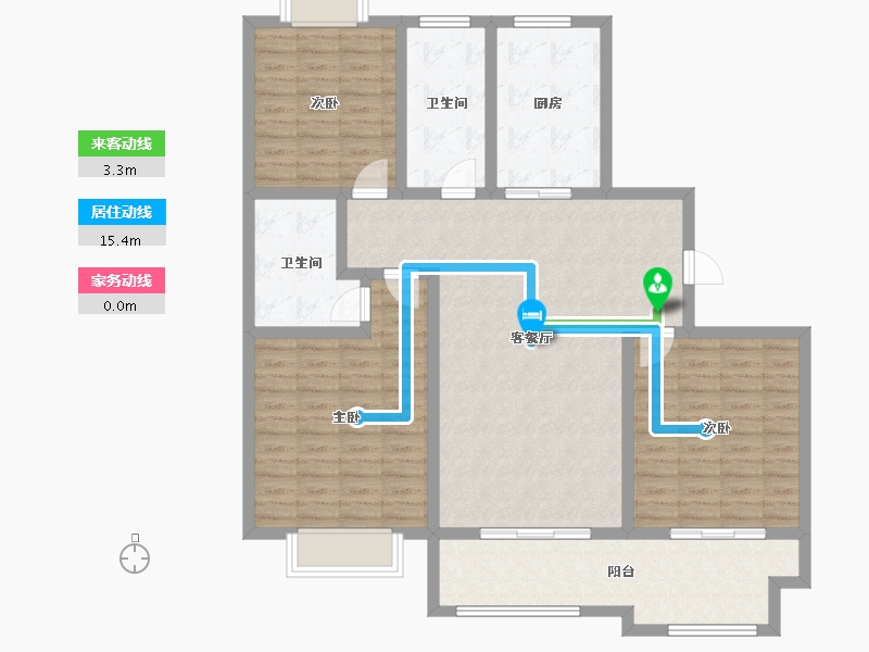 江苏省-南通市-新城左岸-120.00-户型库-动静线