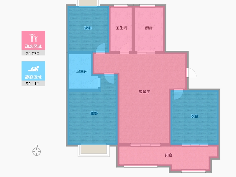 江苏省-南通市-新城左岸-120.00-户型库-动静分区