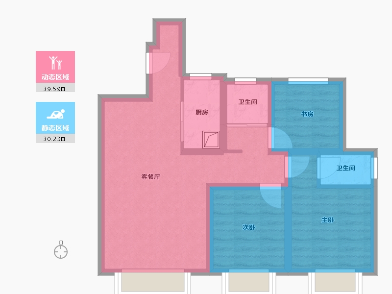 新疆维吾尔自治区-乌鲁木齐市-慧谷雅居-75.00-户型库-动静分区