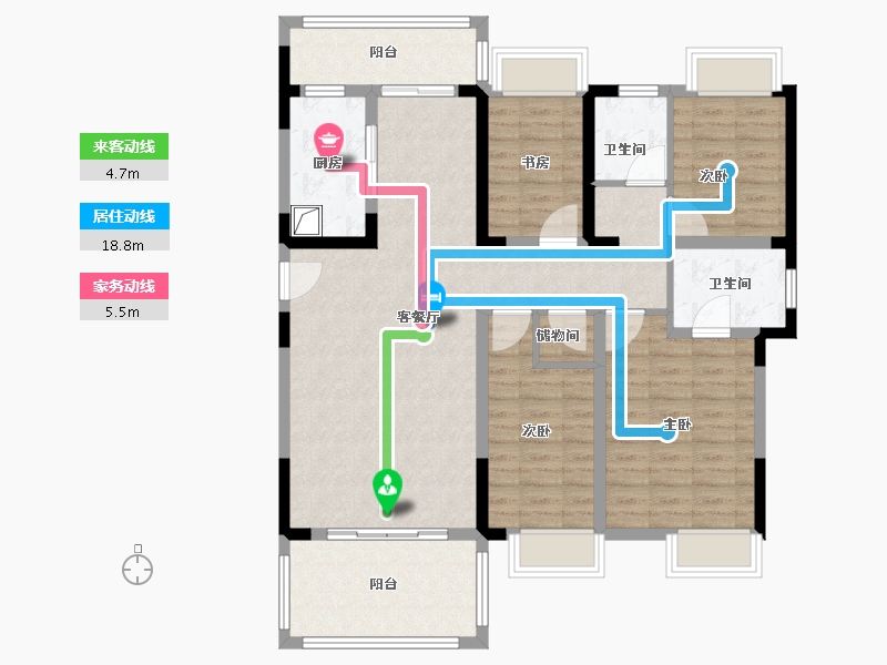 湖北省-鄂州市-邓平社区-112.00-户型库-动静线