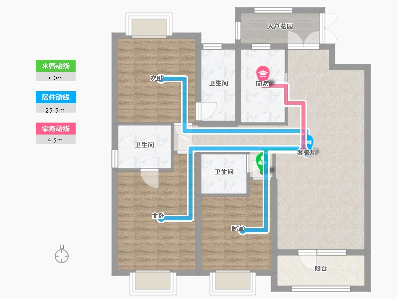 湖北省-武汉市-世界城瑜樾东方-105.60-户型库-动静线