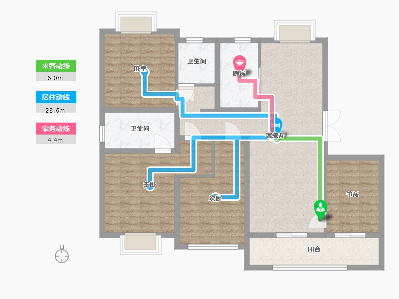 上海-上海市-古北公馆-124.80-户型库-动静线