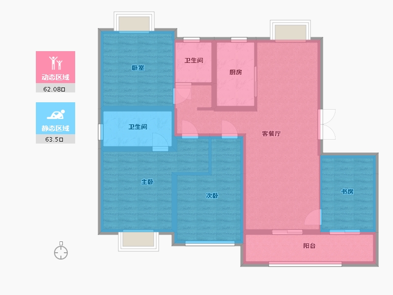 上海-上海市-古北公馆-124.80-户型库-动静分区