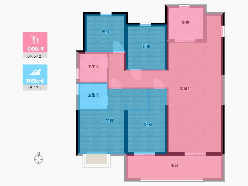 河南省-郑州市-融创城-106.95-户型库-动静分区