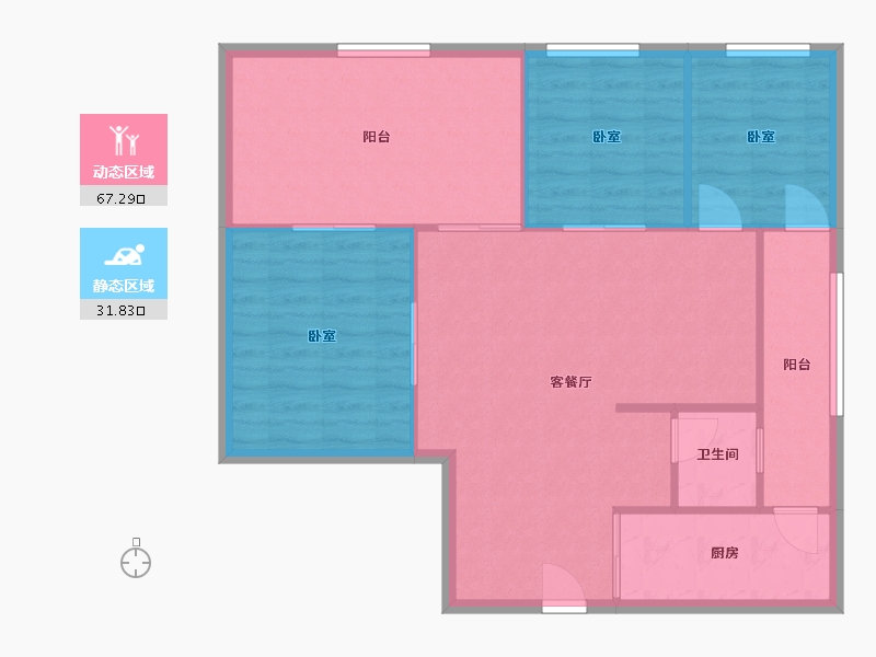 四川省-成都市-奥园广场-92.80-户型库-动静分区