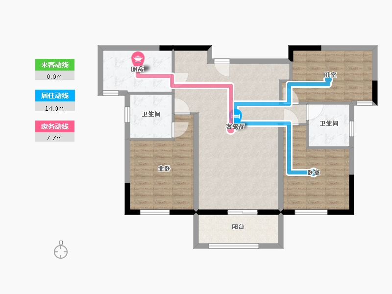 湖北省-武汉市-星城印象-96.00-户型库-动静线