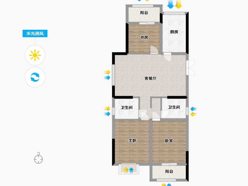 浙江省-温州市-慈湖-97.33-户型库-采光通风