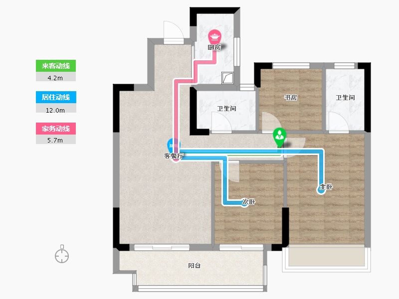 浙江省-嘉兴市-金地碧桂园风华四海-77.45-户型库-动静线