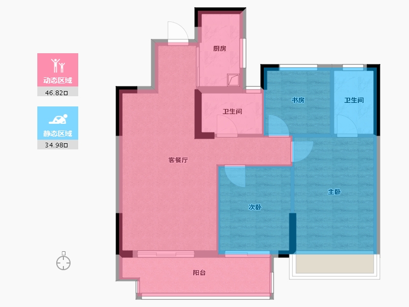 浙江省-嘉兴市-金地碧桂园风华四海-77.45-户型库-动静分区