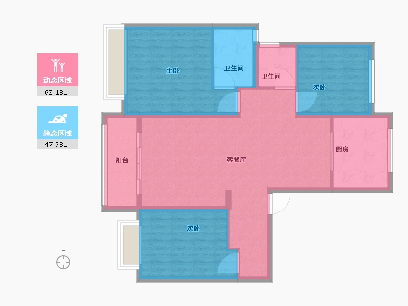 陕西省-榆林市-高新融府-100.00-户型库-动静分区