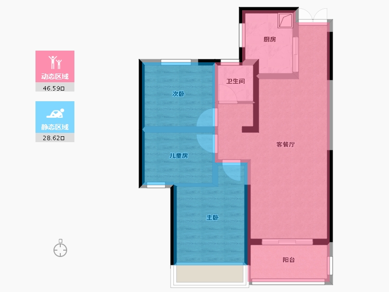 河南省-郑州市-建业-76.00-户型库-动静分区