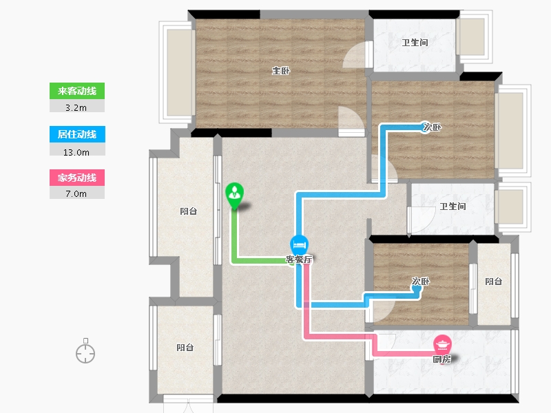 广东省-广州市-宝能文化广场-1号办公楼-101.00-户型库-动静线