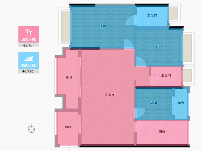 广东省-广州市-宝能文化广场-1号办公楼-101.00-户型库-动静分区