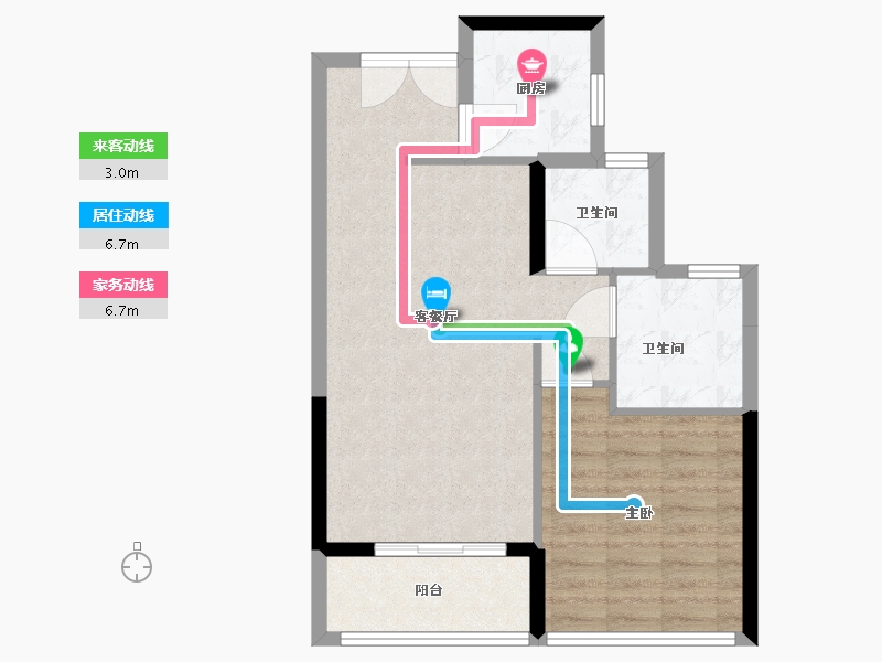 浙江省-台州市-望湖印象-64.30-户型库-动静线