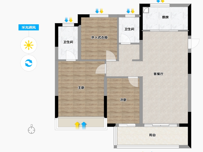 江苏省-徐州市-华美悦澜湾-92.80-户型库-采光通风