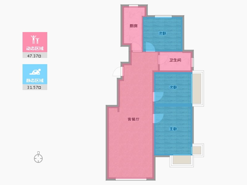 北京-北京市-泰禾一号公馆-73.28-户型库-动静分区