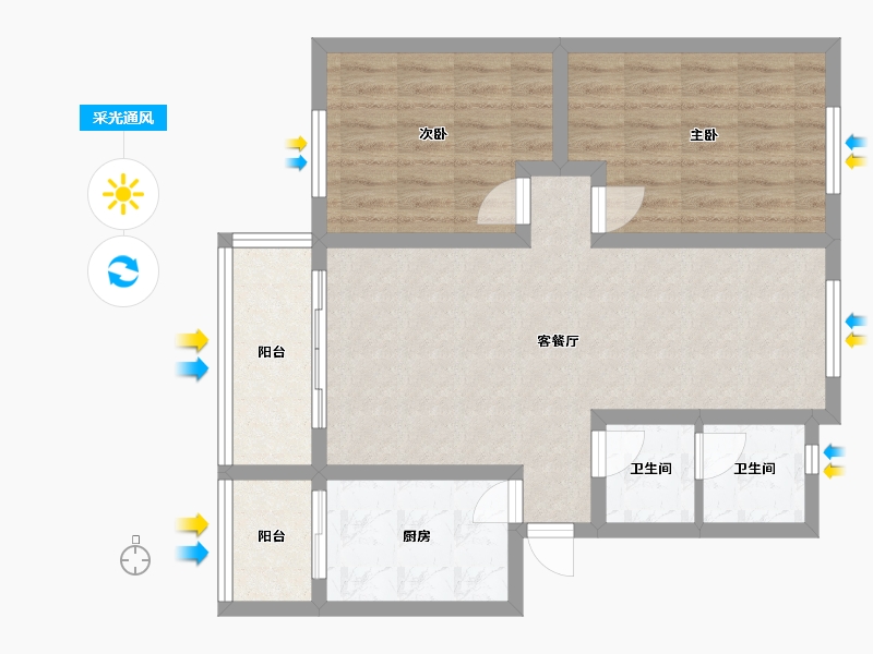 四川省-成都市-611所家属区-80.00-户型库-采光通风