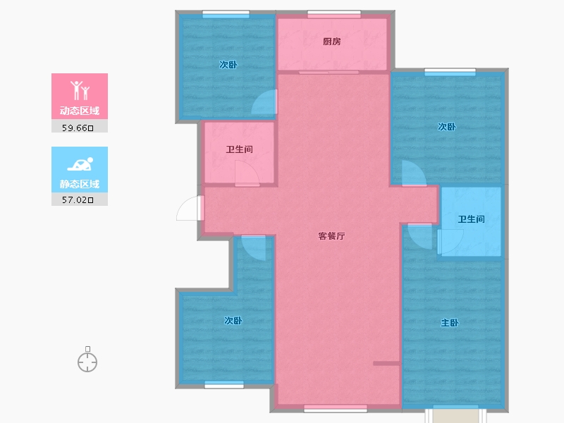 宁夏回族自治区-银川市-玺云台-北区-108.00-户型库-动静分区