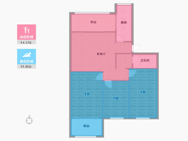 天津-天津市-云丽园-南区-87.20-户型库-动静分区