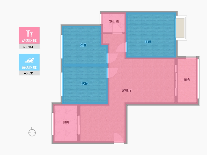 安徽省-宿州市-漕运人家北区-97.60-户型库-动静分区