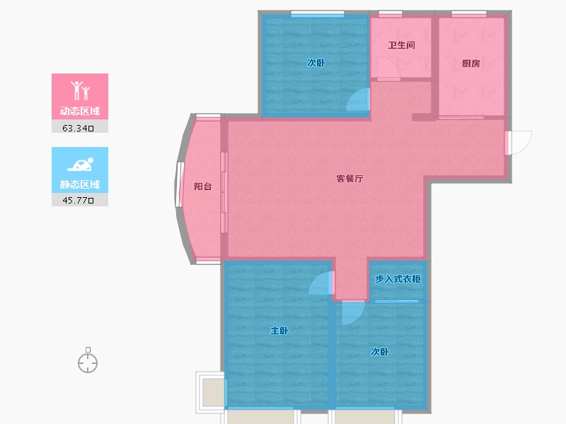 山东省-潍坊市-诚通香榭里-98.70-户型库-动静分区