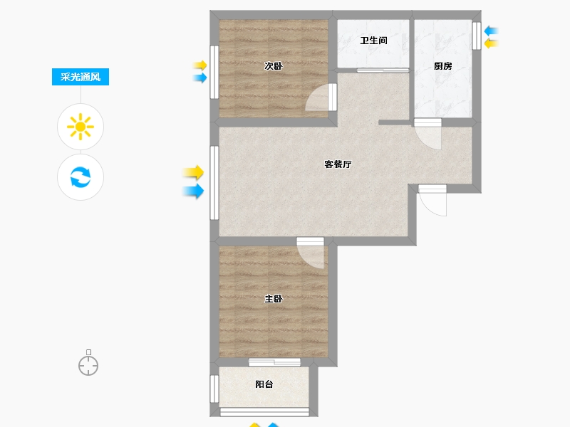 北京-北京市-北投如郡-64.00-户型库-采光通风