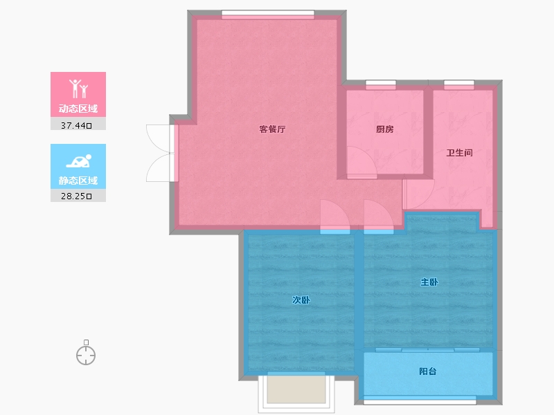 山东省-青岛市-理工嘉苑-75.94-户型库-动静分区