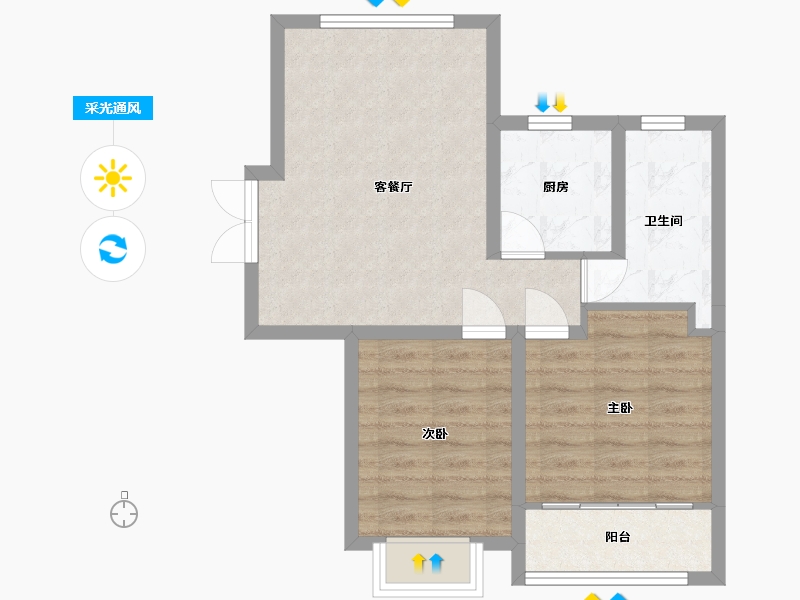 山东省-青岛市-理工嘉苑-75.94-户型库-采光通风