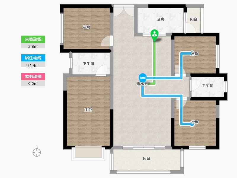 湖南省-长沙市-翡翠世家-113.48-户型库-动静线