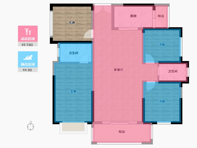 湖南省-长沙市-翡翠世家-113.48-户型库-动静分区