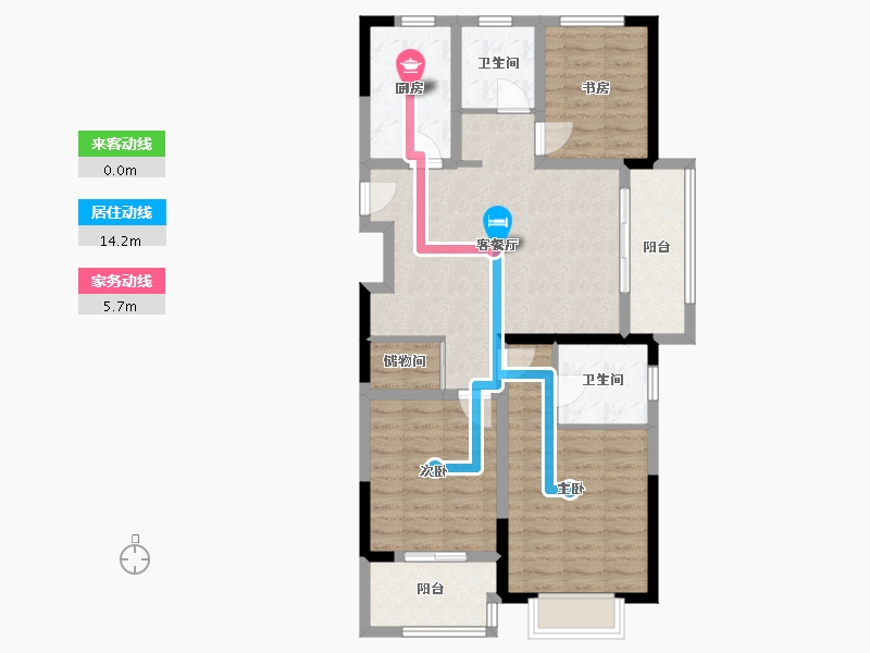 江苏省-常州市-锦绣天地-91.80-户型库-动静线